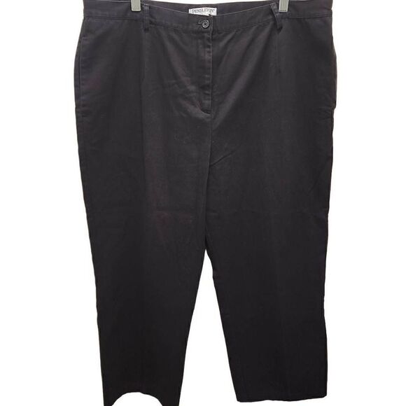 Pendleton Plus Size 16W  Black Cropped Pants 3 Pockets Lightweight 100%Cotton - Picture 1 of 9